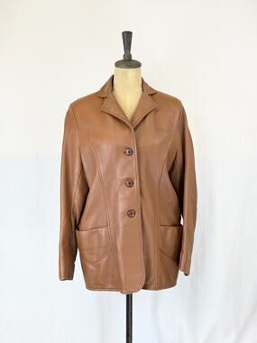 Vintage 50's to 60' Mid Western Sport Tan Deerskin Leather Jacket SZ 12 #0330